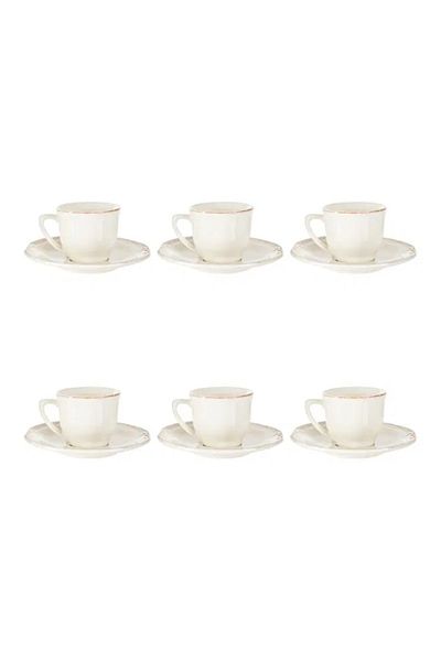 Mudo Concept Ecru Ceramic Tea Cup Set - 6 People, 180 ml