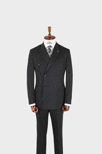 Kadir Büyükkaya Swallow Collar Double Breasted Men's Suit-Kax1270W