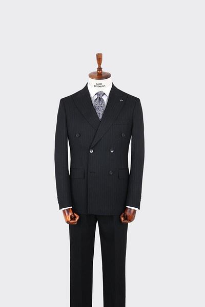 Kadir Büyükkaya Swallow Collar Double Breasted Men's Suit-Kax1256S