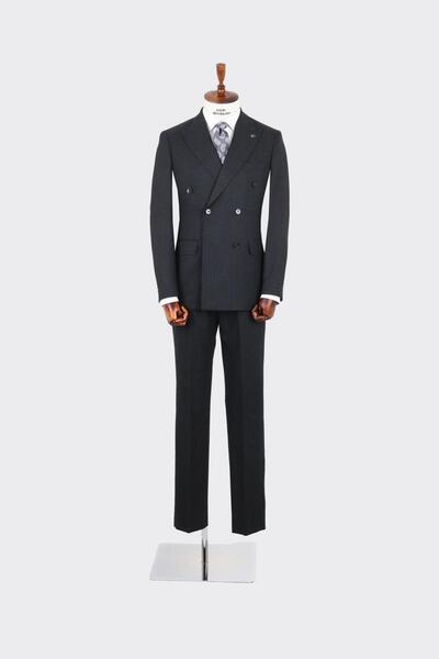 Kadir Büyükkaya Kırlangıç Yaka Kruvaze Erkek Takım Elbise-KAX1256S
