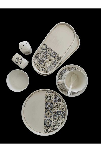 Vitale 32 Piece Bone Porcelain Breakfast Set - Fk.122