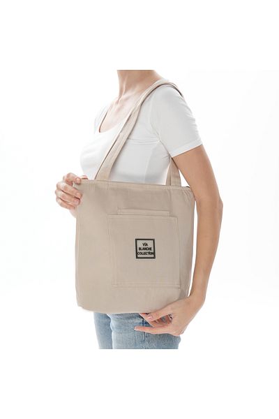 Z&M COLLECTION BAG SHOPPİNG Zippered Two Compartment Via Blanche Bag Suitable for Shoulder Use