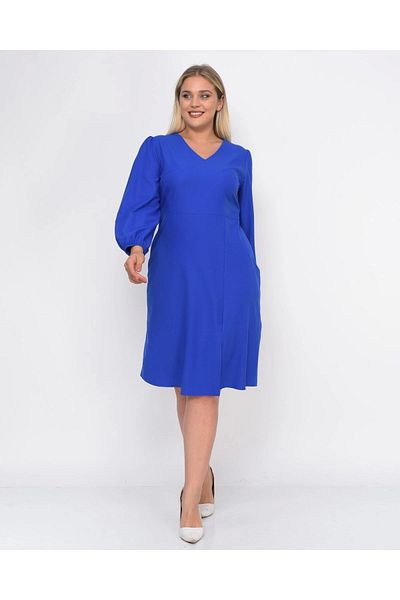 apsen Rochie din crep midi, cu decolteu în V, cu fante mari, pentru femei 4479/110