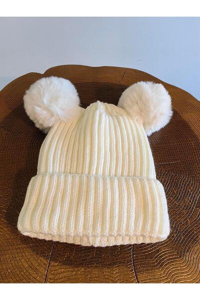 Suyutti SUYUTTİ  ÇİFT PONPONLU BERE 24420-02-010 KREM