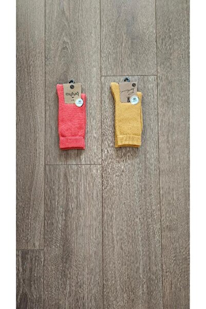 Aytuğ AYTUĞ WINTER GROUP 2 PAIRS LAMBSWOOL-SPEATER (Yellow-Pomegranate) Socks- 45000-2