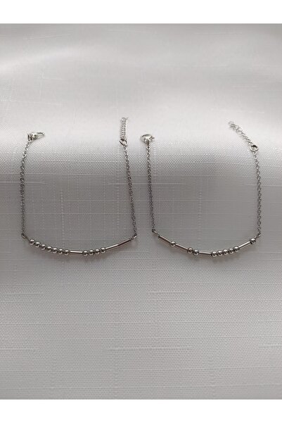 Amethyst Silver Mors Alfabesi Bileklik zincir kordonlu 2adet çift bilekliği h...