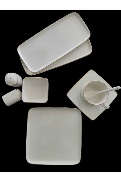 Vitale 32 Piece Gilded Porcelain Set - New Bone Fk.121