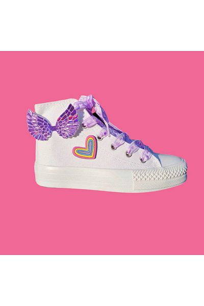 LİASSHOES inimă 3d cu aripi de înger mov pvcli design pantofi pantofi copii pantofi sport