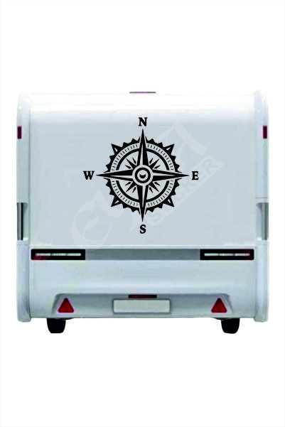 EYBA STİCKER ملصق بوصلة مقاس 60 × 60 سم قطعة واحدة من ملصقات السيارات - ملصق ...