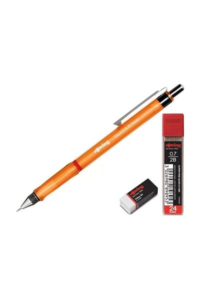 Rotring Visuclick (Min Eraser Versatile Pen) School Set 07mm Transparent Orange