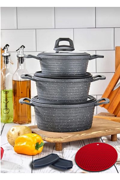 Esta Cast Granite Silicone 6 Piece Cooktop Set