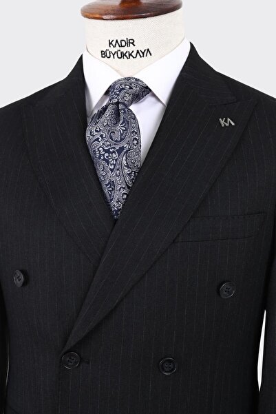 Kadir Büyükkaya Kırlangıç Yaka Kruvaze Erkek Takım Elbise-KAX1256S