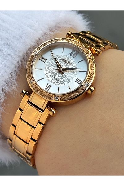 Dice Kayek Custom Design Copper Color 5 Atm Waterproof Steel Band Women's Wristwatch