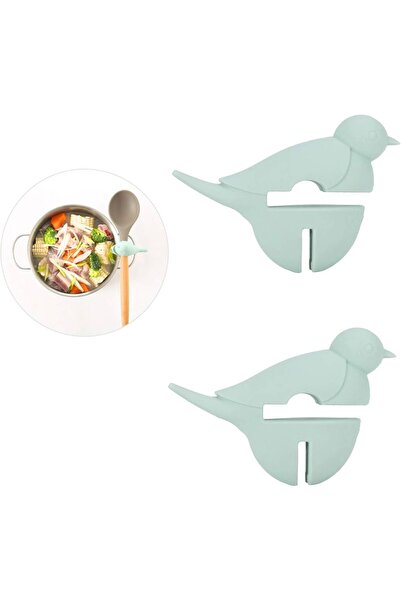 Kenpool Silikon Kuş Pot Klipler Kaşık Kepçe Tutucu Mutfak Tencere Kapağı Turkuaz