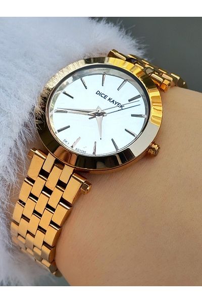Dice Kayek Custom Design Copper Color 5 Atm Waterproof Steel Band Women's Wristwatch