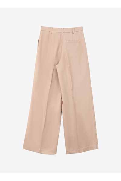 Sisley High Waist Wide Fit Light Brown Women's Pants 483Glf05A