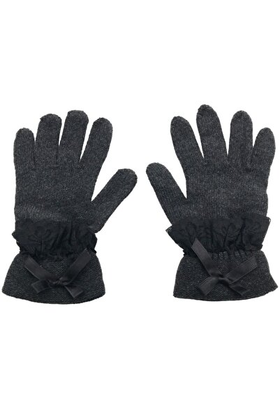 AXE SPORTSWEAR Women's Winter - Anthracite Soft Textured Ribbon Bow Lace Wool...