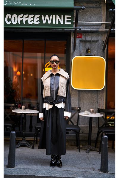 Quzu Black Midi Skirt - Pleat Detailed