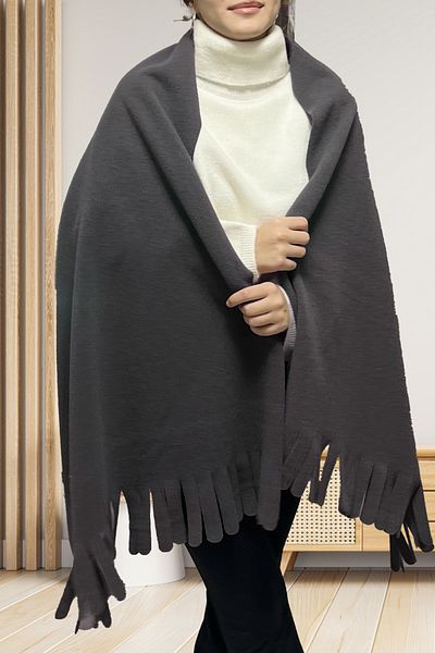 G Amour Poloar Anthracite Shoulder Shawl Tv Cafe and Outdoor Blanket 180 X 70 cm