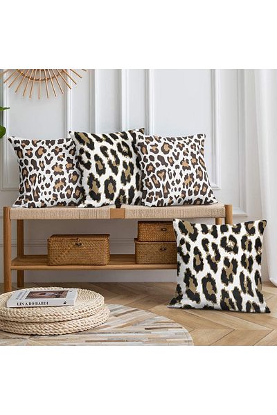 Realhomes Double Sided Special Design 4-Piece Throw Pillow Cover Set 40X40-45X45-55X55Cm