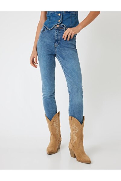 Koton Γυναικείο τζιν παντελόνι ψηλόμεσο