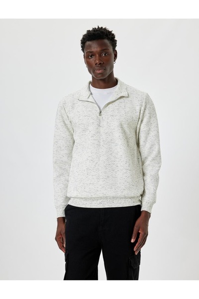 Koton Men's Zippered Cotton Sweatshirt