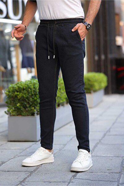 Fashion İstanbul Erkek Lastikli Rahat Kalıp Kot Pantalon Ham Yeşil