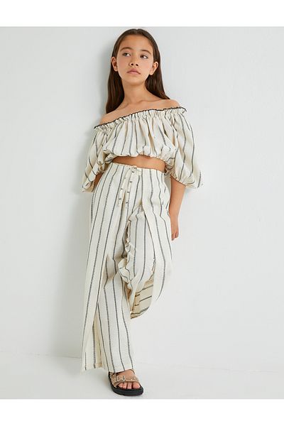 Koton Bequem geschnittene Baumwollhose - Elastischer Bund