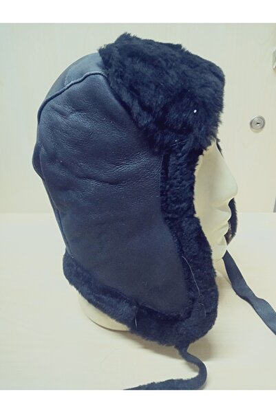 hoaryage Unisex Hakiki Kuzu Derisi Kulaklı Pilot Şapka