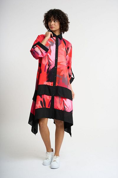 HANIQA Women's Asymmetrical Cut Button Dress |   2026