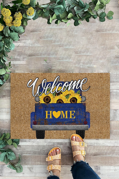 KARMAT Yellow Daisy - Digital Printed Car Pattern Hooded Floor Mat