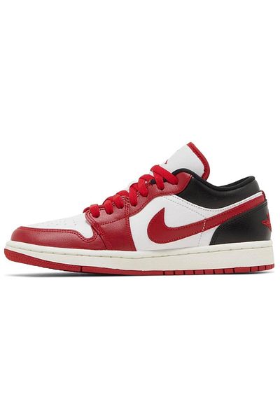 Nike Air Jordan 1 Low Reverse Leather Unisex Flag Clothes Leather Daily Sports Shoes White Red