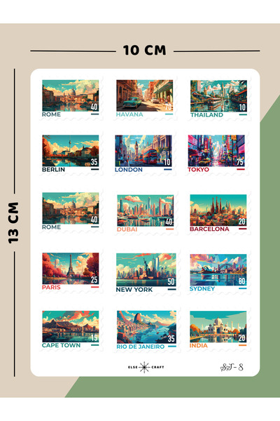Else Craft Başkentler Seyahat Temalı Sticker - ST-8 - Ajanda Planlayıcı Bulle...