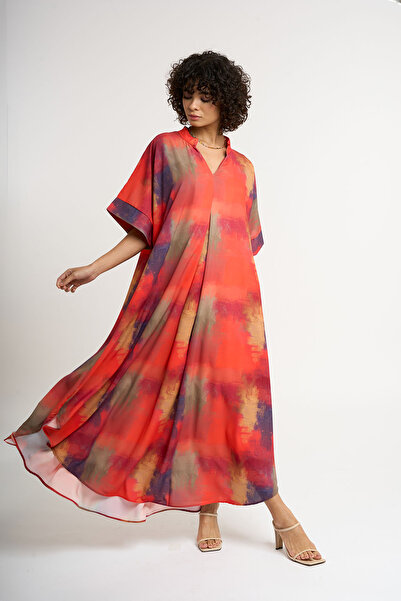 HANIQA فستان نسائي ذو رقبة على شكل حرف V |   2061