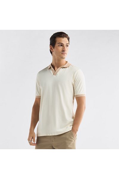 FAV Colourblock Polo T-shirt with Short Sleeves