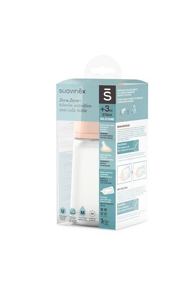 Suavinex Biberon cu debit mediu Zero Zero 270 ml Suavinex