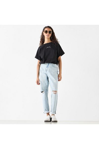 SP Characters Metallica Detail Crew Neck T-shirt with Short Sleeves