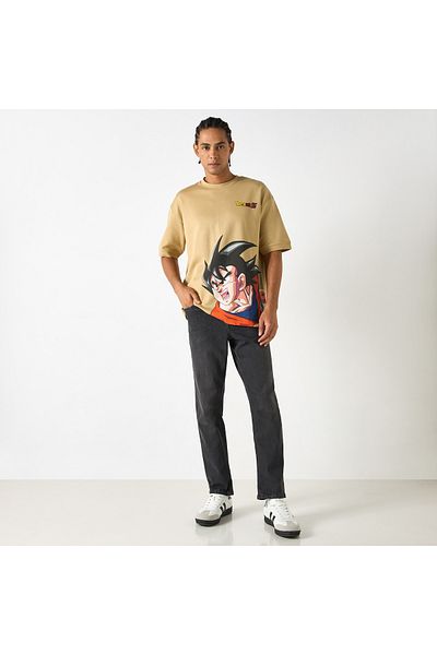 SP Characters Dragon Ball Z Print T-shirt with Crew Neck and Short Sleeves