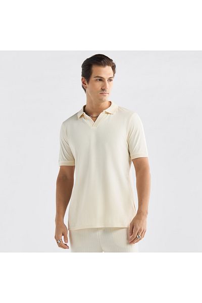 FAV Solid Polo T-shirt with Short Sleeves