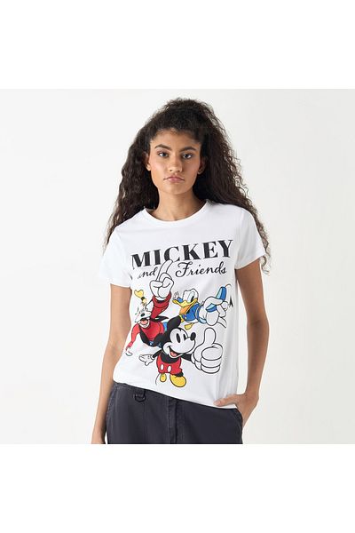 SP Characters Mickey Mouse and Friends Print T-shirt with Crew Neck and Short Sleeves
