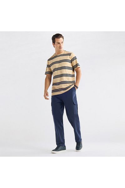 FAV Striped T-shirt with Crew Neck and Short Sleeves