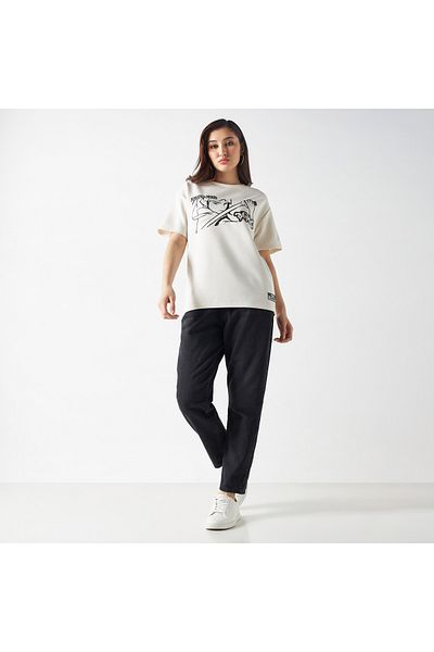 SP Characters The Celestials Print Round Neck T-shirt with Short Sleeves