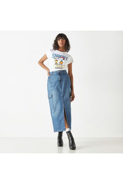 SP Characters Snoopy Dog Print T-shirt with Short Sleeves