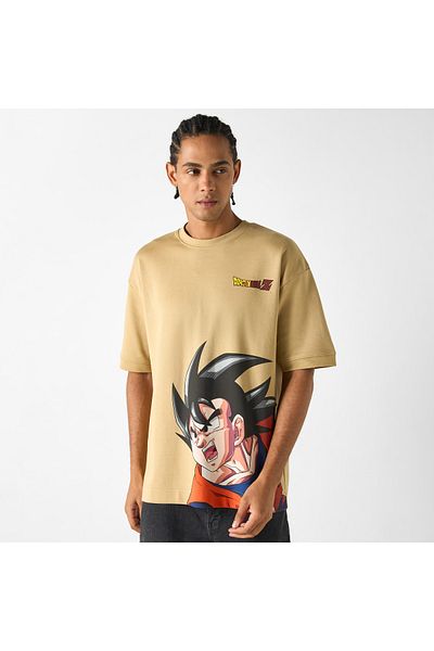 SP Characters Dragon Ball Z Print T-shirt with Crew Neck and Short Sleeves