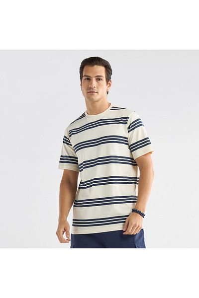 FAV Striped T-shirt with Crew Neck and Short Sleeves