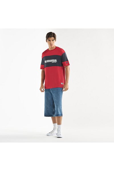 FAV Starter Logo Print T-shirt with Short Sleeves and Crew Neck