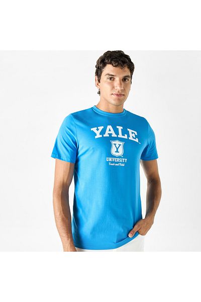 SP Characters Varsity Print Crew Neck T-shirt with Short Sleeves
