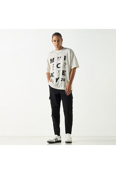 SP Characters Mickey Mouse Print Crew Neck T-shirt With Short Sleeves