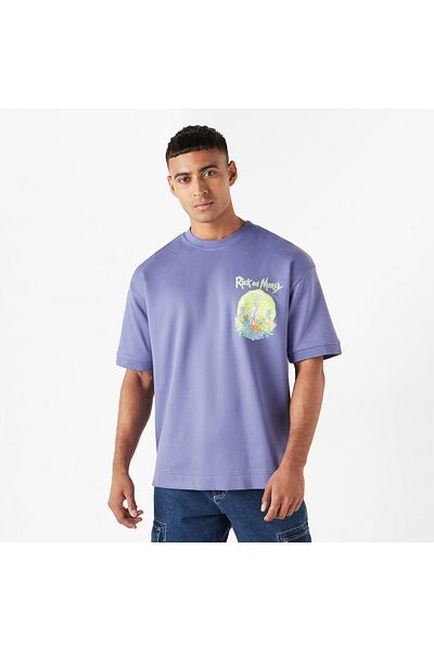 SP Characters Graphic Print Crew Neck T-shirt with Crew Neck and Short Sleeves