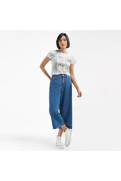 FAV All-Over Print Crew Neck T-shirt with Short Sleeves